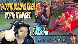 COBAIN SKIN PAQUITO BLAZING TIGER ABIS 5000 DIAMOND!! WORTH IT BANGET !! - MOBILE LEGENDS