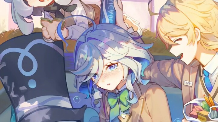 我考试也没考好，为什么空和荧没来帮我复习！ 画:DL_6ix