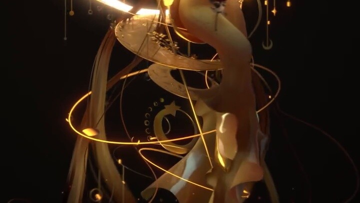 【 Blender 】 แบบฝึกหัด Crescent Moon Flowing Gold-Sailor Moon จากปากกาของ Sleeping Wolf