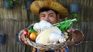 Cooking Chicken Soup food - Chicken Soup with Lemmongrass eating Delicious