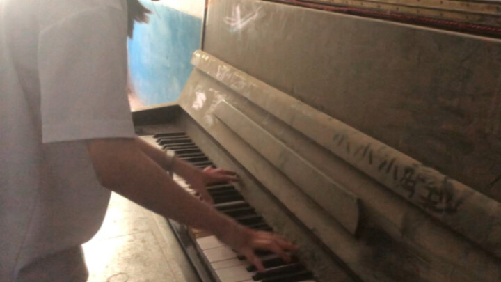 Unknown flower name found a broken piano in school