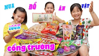 Thử Thách 100k Mua Đồ Ăn Vặt Cổng Trường | Tuổi Thơ Tôi 💗 Lộc TiVi 💗