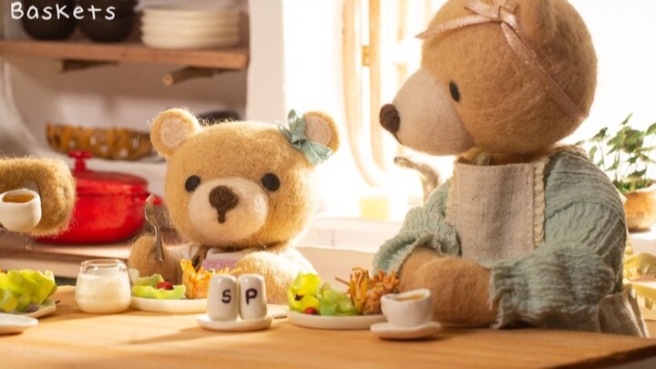 [Stop-motion animation] The new kitchen debuts! A heartwarming breakfast time at Xiong Xiong’s house