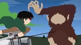 Levi vs Beast Titan [ Đại chiến Titan ]| Levi vs Beast Titan - Attack on Titan Stick Fight (spoiler)