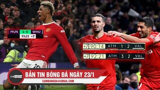 Bản tin Bóng Đá ngày 23/1 | Tái hiện Fergie time, Man Utd vào top 4; Atletico ngược dòng kinh điển