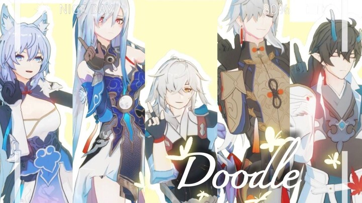 [Honkai Impact: Star Dome Railway MMD] Cloud Five Heroes☆Doodle Shake