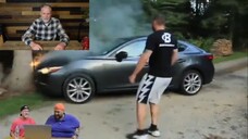 Uncle Larry and Joe's "CRASHING BIGBRUDDA'S CAR" Reaction! Psycho Dad's Reaction