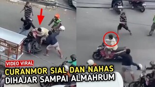 Curanmor Nahas !! Maling Motor Dihadang Warga Dan Dihantam Bertubi-Tubi Sampai