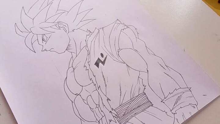 How to sketch Son Goku from manga Dragon Ball | Sketch of Son Goku's cool face - Bilibili How to sketch Son Goku from manga Dragon Ball | Sketch of Son Goku's cool face - Bilibili