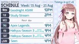 Stream Weekly Schedule [15 Aug - 21 Aug]