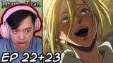 The Female Titans Reveal! Attack on Titan Episode 22 and 23 Reaction