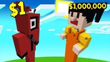 ถ้าเกิด!? เล่นเกมเสี่ยงตาย บ้านคนจน $1 เหรียญ VS บ้านคนรวย $1,000,000 เหรียญ - Minecraft SquidGame