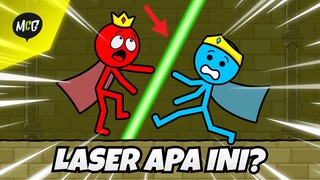 Stickman Air dan Api Akan Mengalahkan Laser Itu! - Red and Blue Stickman : Animation Parkour