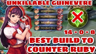 GUINEVERE BEST BUILD TO COUNTER RUBY - UNKILLABLE GUINEVERE - TUTORIAL - EMBLEM SETUP - MLBB