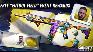 Free "Futbol field" event rewards | Free epic messi and neymar gun skins | And more