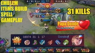 Lancelot Gameplay - Score (31-1-17) Donde - Mobile Legend 2021-JAN