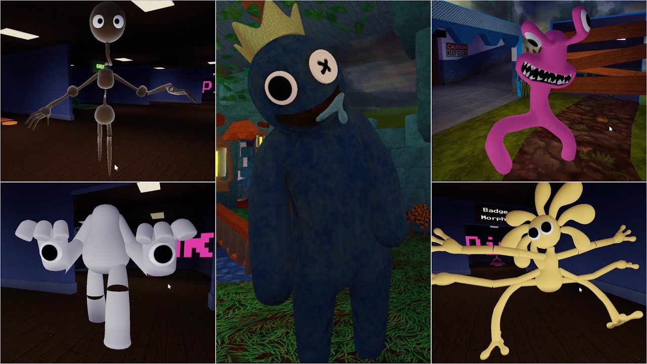 MONSTER NIGHTMARE GREEN + *NEW* RED PURPLE JUNIOR Rainbow Friends Chapter 2  Concept Roblox 