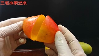 国内高级水果艺术师三毛分享4种芒果的切法，秒会！