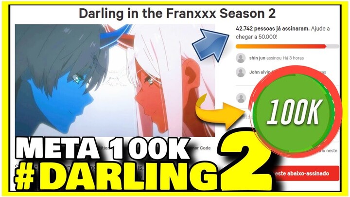Darling in the Franxx 2 Temporada Petição - ASSINE A PETIÇÃO PRA APOIAR A 2 TEMPORADA DE DARLING