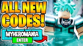 Roblox My Hero Mania Working Codes 2022 September