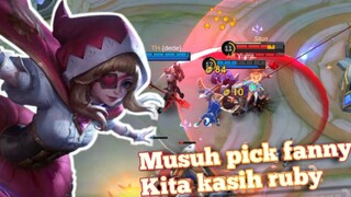 Musuh pick fanny!? tenang ada ruby!? kita kasih stun²!? biar gak gerak - Mobile Legends