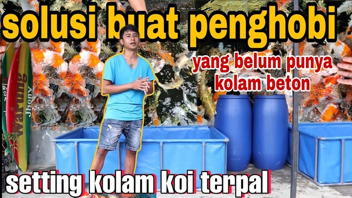 setting filterasi kolam koi lengkap dengan botton drain dan skimmer! Mudah murah dan dan sederhana
