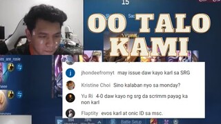 KARL INAMIN NA TALO SILA SA SCRIM VS SRG