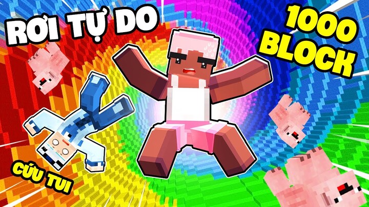 MIKE ĐEN THỬ THÁCH 24H NHẢY TỪ ĐỘ CAO 1000 BLOCK CÙNG MÈO BÉO TRONG MINECRAFT