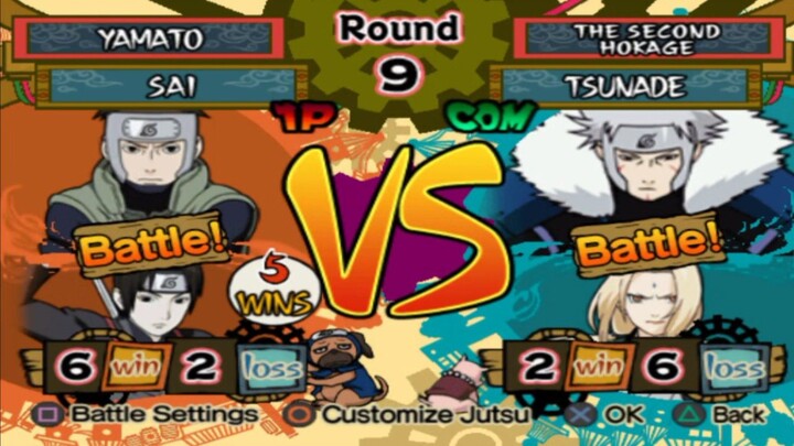 YAMATO VS THE SECOND HOKAGE GAMEPLAY ™ Battle Games Naruto Shippuden Ultimate Ninja 5 PlayStation2