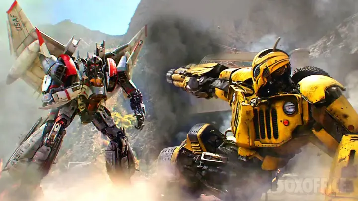 Bumblebee VS Blitzwing (the evil jet robot)