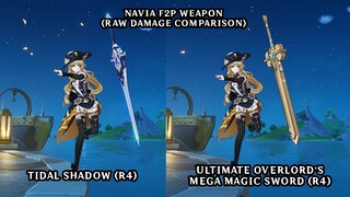 Tidal Shadow vs Ultimate Overlord's | Navia F2P Weapon Test (RAW Damage)