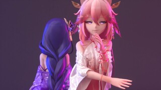 Duo Inazuma mentransfer versi lemah dari "BrooklynBloodPop!" Raiden Shogun Yae Kamiko MMD (layar ver