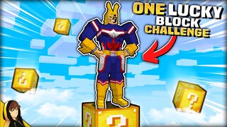Surviving on ONE Lucky BLOCK with My Hero Academia Mod?!? | Minecraft