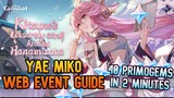 Yae Miko Web Event [40 PRIMOGEMS in 2 Minutes] - Kitsune's Leisurely Stroll Genshin Impact