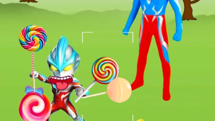 The greedy monster ate both lollipops