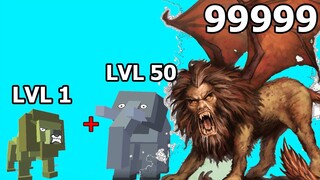 Dung Hợp Loài Vua Sư Tử LION + Loài Voi Titan Tạo Thành Quỷ Dữ - Hybrid Animals Top Game Android Ios