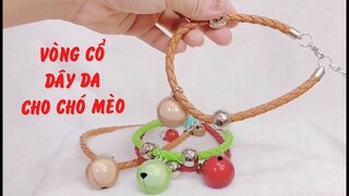 Vòng cổ dây da chuông lớn cho chó mèo - Nông Trại Thú Cưng