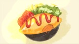 Menggambar omelette jepang versi anime