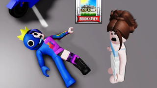 เล่นแมพ Brookhaven แล้วกลายเป็นเพื่อนซี้สีรุ้งตัวสีฟ้า! Roblox 🏡