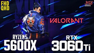 Valorant on Ryzen 5 5600x + RTX 3060Ti 1080p, 1440p benchmarks!