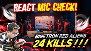 REACT MIC CHECK 24 KILLS !! GAK NGERTI HARUS BILANG APA LAGI SAMA BTR RED ALIENS !! - PUBG MOBILE