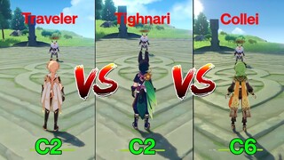 Dendro Traveler Vs Tighnari Vs Collie!!! Who is the Best Dendro User? Reaction COMPARISON