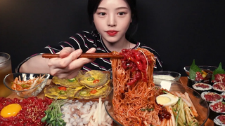 SUB) ! & Yukhoe Noodles Gimbap Mukbang Asmr