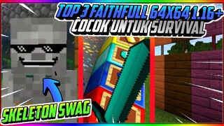 TOP 3 Texture Faithfull 64X64!Cocok untuk survival! MCPE1.16+