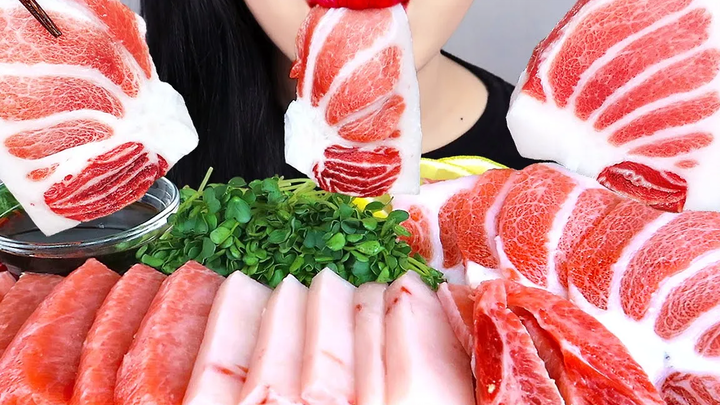 ASMR RAW TUNA ทูน่าซาซิมิกินโชว์