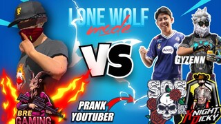 TURNAMEN mode lone wolf lawan evos abax dan youtuber free fire| tetap one tap dan tetap ngeprank