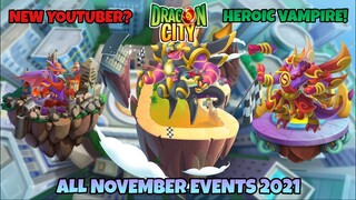 ALL NOVEMBER EVENTS IN DRAGON CITY 2021 | New Overpowered Dragons