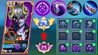 DYRROTH PERFECT BUILD & EMBLEM TO REACH LEGENDARY GLOBAL TITLE IN SOLO HIGH RANKED GAME🔥
