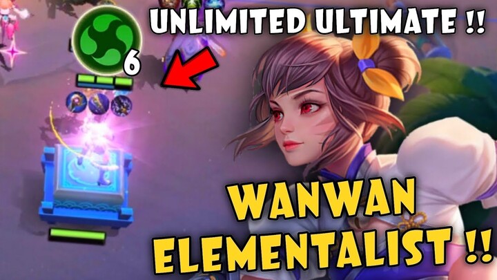 UNLIMITED ULTIMATE COMBO !! WANWAN ELEMENTALIST + LING STAGE !! MAGIC CHESS MOBILE LEGENDS