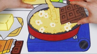 [Stop-motion animation] A drama that is suitable for eating is about to start, so you must make some